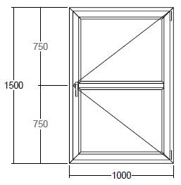 Окно Veka c подрамником 5/1 1000x1500