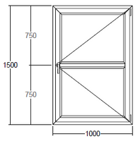 Окно Veka c подрамником 5/1 1000x1500