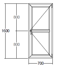 Окно Veka с подрамником 700x1600