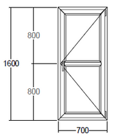 Окно Veka с подрамником 700x1600