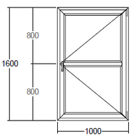 Окно Veka с подрамником 1000x1600