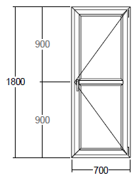 Окно Veka с подрамником 700x1800