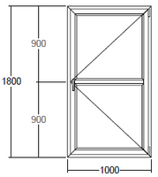 Окно Veka с подрамником 1000x1800