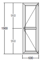 Окно Veka с подрамником 600x1900