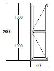 Окно Veka с подрамником 600x2000