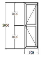 Окно Veka с подрамником 600x2000