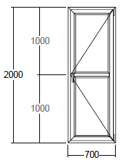 Окно Veka с подрамником 700x2000