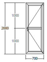 Окно Veka с подрамником 700x2000