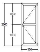 Окно Veka с подрамником 800x2000