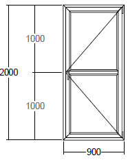 Окно Veka с подрамником 900x2000