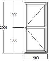 Окно Veka с подрамником 900x2000