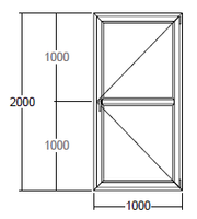 Окно Veka с подрамником 1000x2000