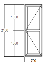 Окно Veka с подрамником 700x2100