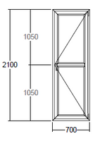 Окно Veka с подрамником 700x2100