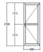 Окно Veka с подрамником 800x2100