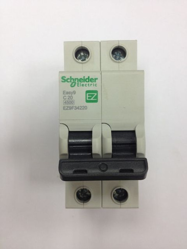 Выключатель автоматический двухполюсный С 20А Schneider Electric EZ9F34220