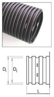 Дренажная гофрированная труба двустенная D=110 мм c/ без перфорации 6 м