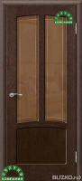 Дверь межкомнатная ПВХ, модель Витязь, остекленная, орех