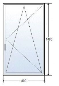Окно пластиковое 800*1400 одностворчатое Gutwerk 58