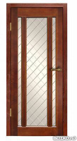 Дверь межкомнатная деревянная Фаворит-2, ДО, стекло Сетка Диагональ с грав