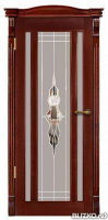 Дверь межкомнатная деревянная Фаворит-2, ДО, стекло Версаль рефлект+гравир