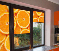 Рулонные шторы с УФ открытого типа с печатью "Апельсины" 500х1300 комплект