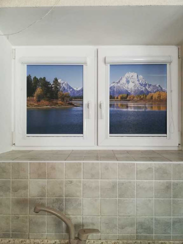 Рулонные шторы с фотопечатью Горы и озеро 500 х 500 комплект 2шт