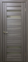 Межкомнатная дверь экошпон 636 остекленная лиственница серая