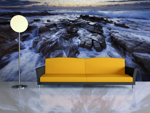 Фреска Craquelure (Кракелюр) с фотопечатью "Море" 4100мм х 2800мм