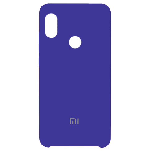 Чехол-накладка для Xiaomi Mi Play Silky soft-touch, синий силикон