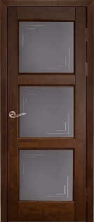 Дверь из массива ольхи Турин со стеклом, Античный орех 20-6, 20-9