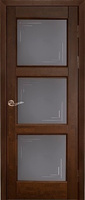 Дверь из массива ольхи Турин со стеклом, Античный орех 20-4, 20-6, 20-7