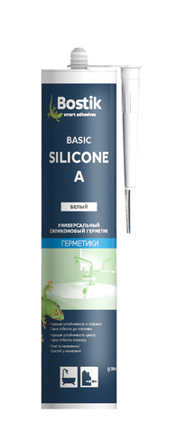 Герметик Basic Silicone A белый 0280 л BOSTIK универсальный силиконовый