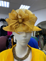 Шляпа женская летняя, натуральное волокно, цв. желтый