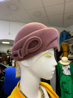 Шляпа женская фетровая с велюром, цв. розовый