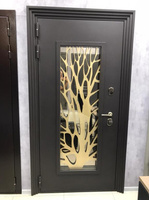Входная дверь металлическая Древо муар горький шоколад