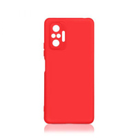 Силиконовый чехол DF с микрофиброй для Xiaomi Mi 11 Lite/ 11 Lite 5G NE Красный