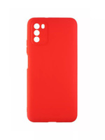 Силиконовый чехол с микрофиброй DF для Xiaomi Note 10 5G/Note 10T/Poco M3 Pro Красный