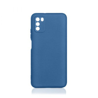 Силиконовый чехол с микрофиброй DF для Xiaomi Note 10 5G/Note 10T/Poco M3 Pro Синий