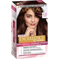 Loreal Paris Excellence - Крем-краска для волос, 4.15 Морозный шоколад, 1 шт L'Oreal