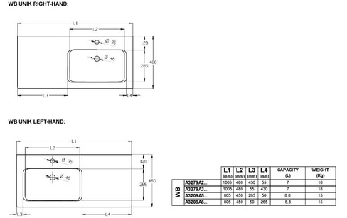 Раковина Roca The Gap 80x46 см правая 3279A5000