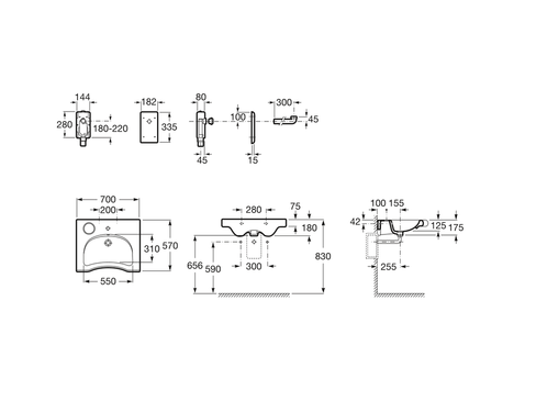 Раковина Roca Meridian 70х57 см 32724H000