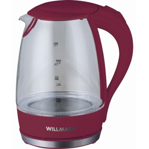 Чайник электрический Willmark wek-1708g бордовый