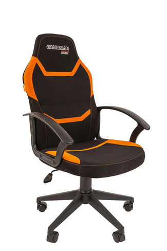 Кресло Chairman game 9 ткань черно/оранжевый New