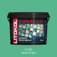 Затирка эпоксидная Litokol Starlike Evo S.420 Verde Prato (зеленая трава), 5 кг