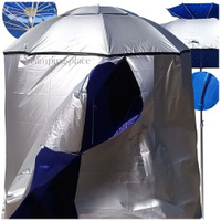 Палатка пляжная / Зонт пляжный со съемной шторкой - усиленная солнцезащита, вентиляция, наклон - диаметр 220см - алюмини