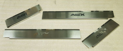 Накладки на пороги Премиум Nataniko (4 шт, сталь) Mitsubishi ASX 2010+