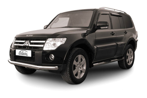 Защита переднего бампера D76 (сталь) Mitsubishi Pajero 2006+