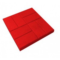 Тротуарная плитка (8 кирпичей) Шершавая 400х400х50мм красный
