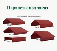 Изготовление парапетов на ваш забор.Цвет вишневый. Свое производство